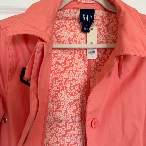 GAP water-resistant, coral button-up coat, size S - Picture 2 of 6